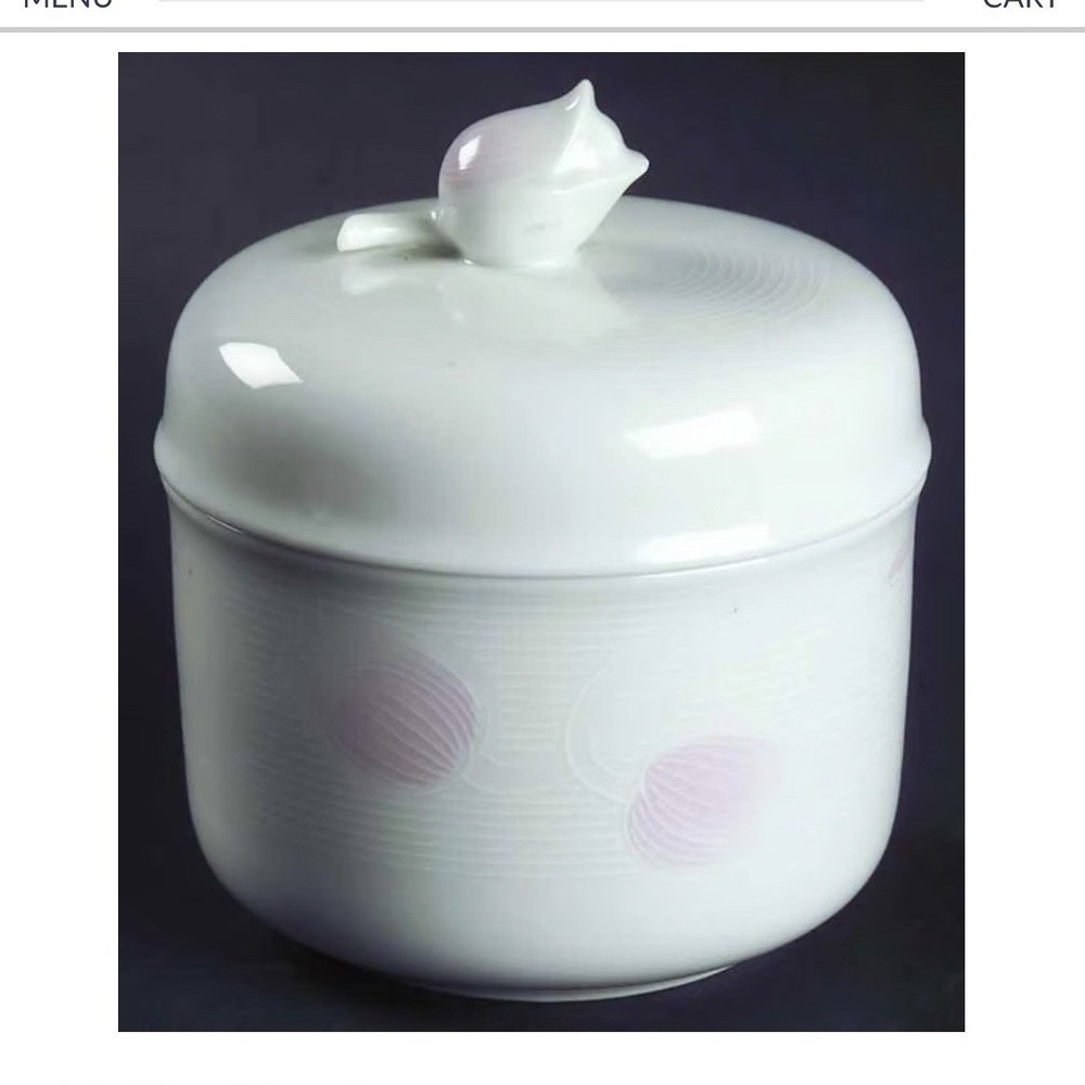 Ranmaru Tulip Shadow Gallery Collections Porcelain Sugar Bowl with Lid